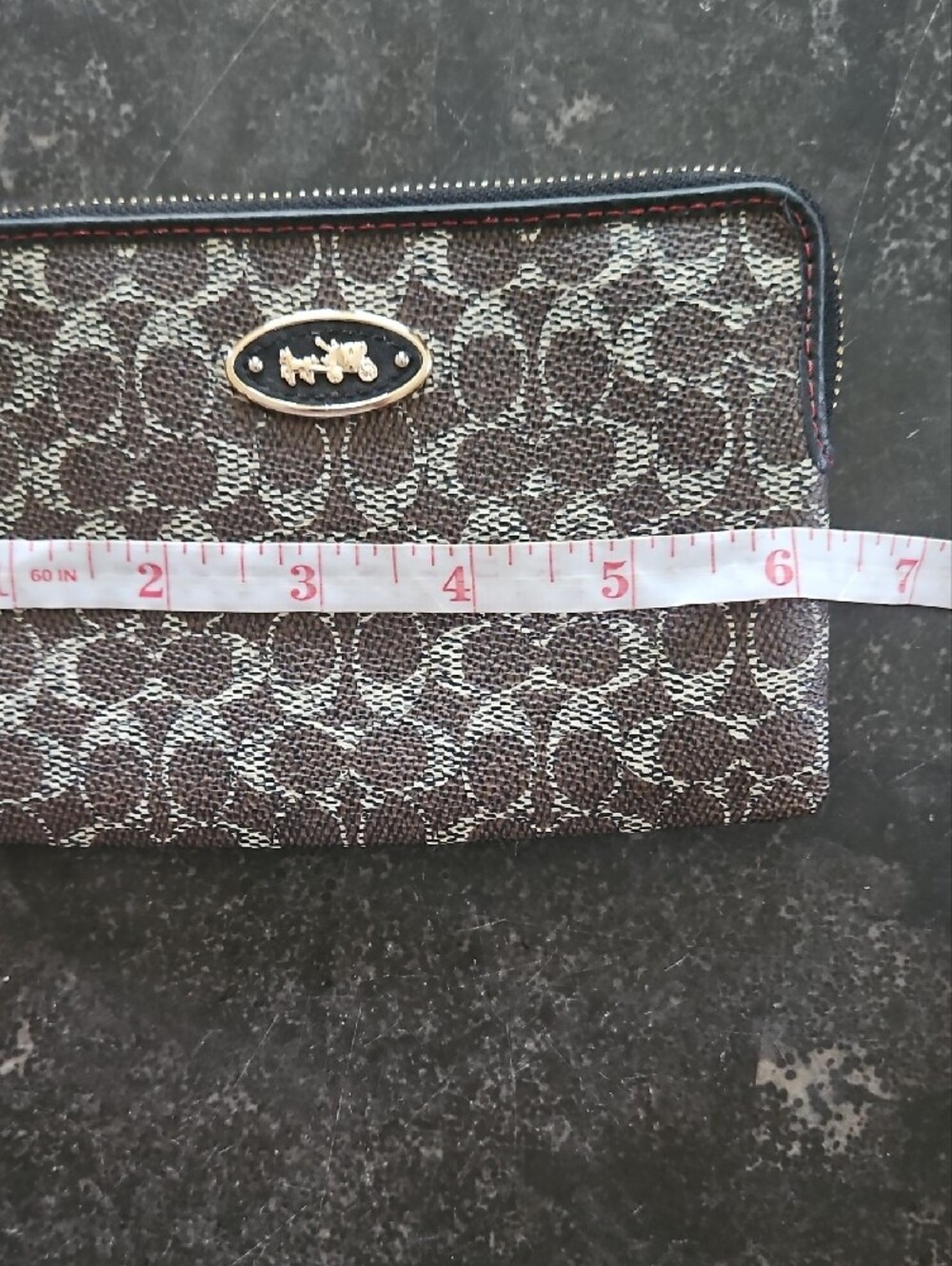 EUC Coach Vintage Brown Signature C Monogram Wristlet with Hang Tag - Picture 11 of 13